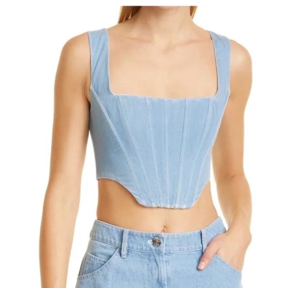 Women's Blue Denim Crop Top